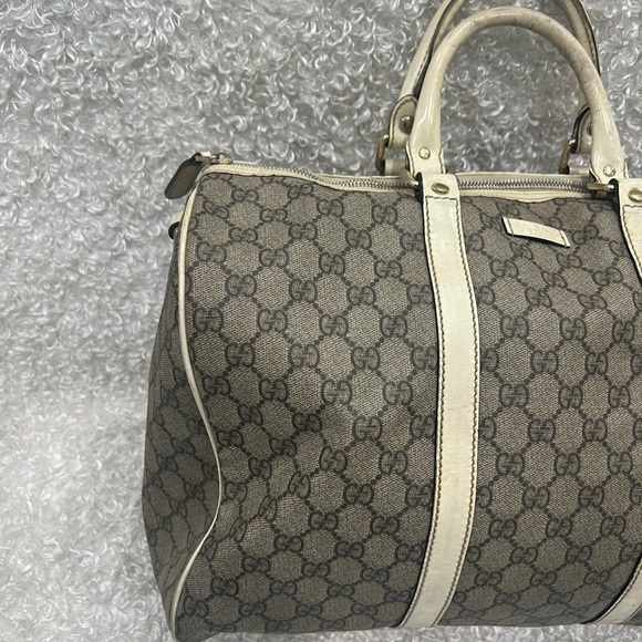 Authentic Joy Gucci Boston Bag Handbag Duffle Purse Logo Monogram - Picture 2 of 14